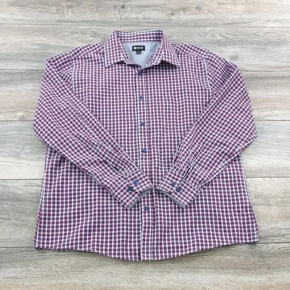 Haggar Clothing Mens Large Dress Shirt Long Sleeve Office Work Casual Patriotic - Picture 1 of 9